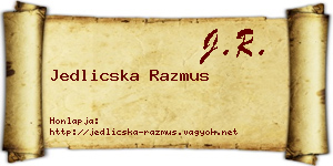 Jedlicska Razmus névjegykártya